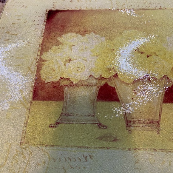 Floral Decorative Glass Cutting Board 18 x 12” - Picture 2 of 4